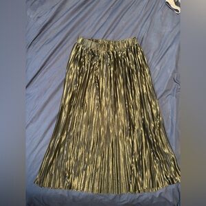Metallic green skirt